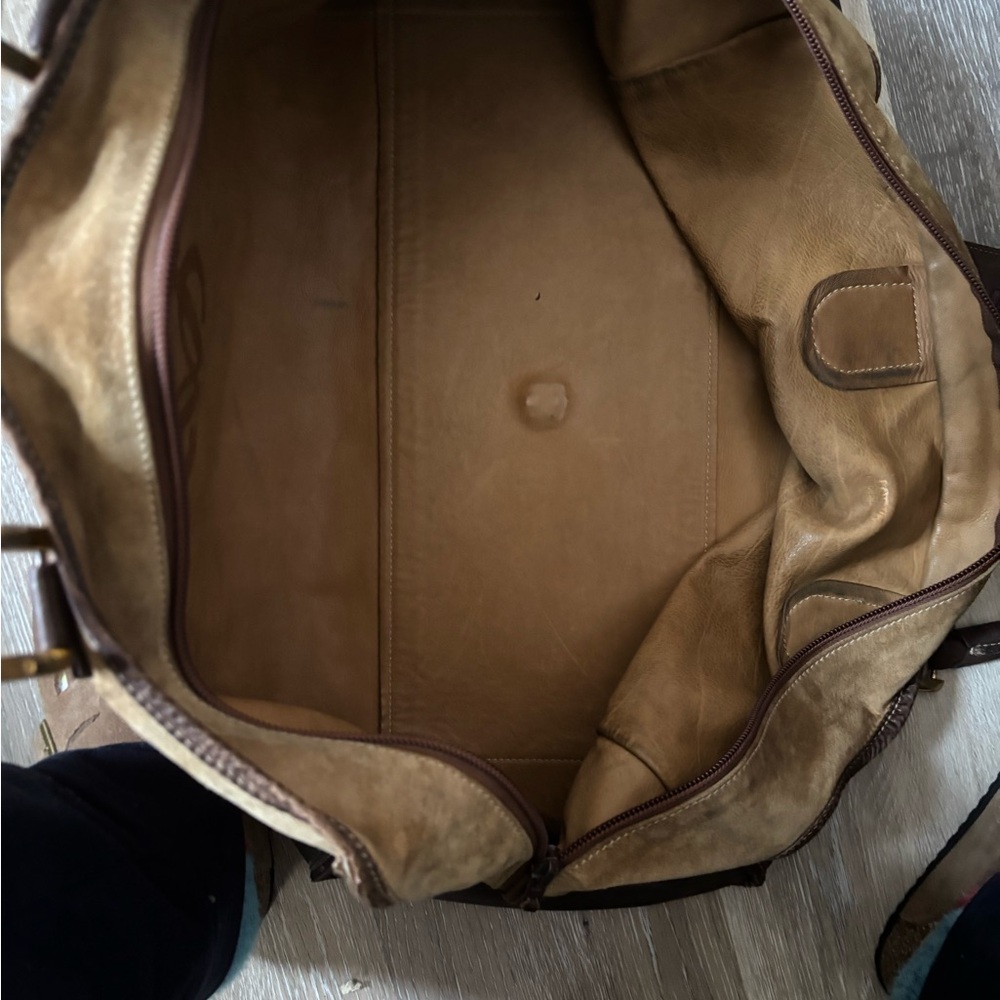 Loewe Vintage Amazona 44 Suede Weekender Bag –Tan/Brown Collector’s Travel Piece - Picture 13 of 14
